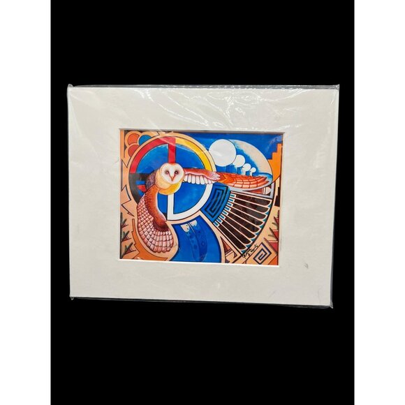 "Spirit Guide" Owl Art Native America Southwest Barn Owl Jerome Martinez Giclée - Picture 5 of 6
